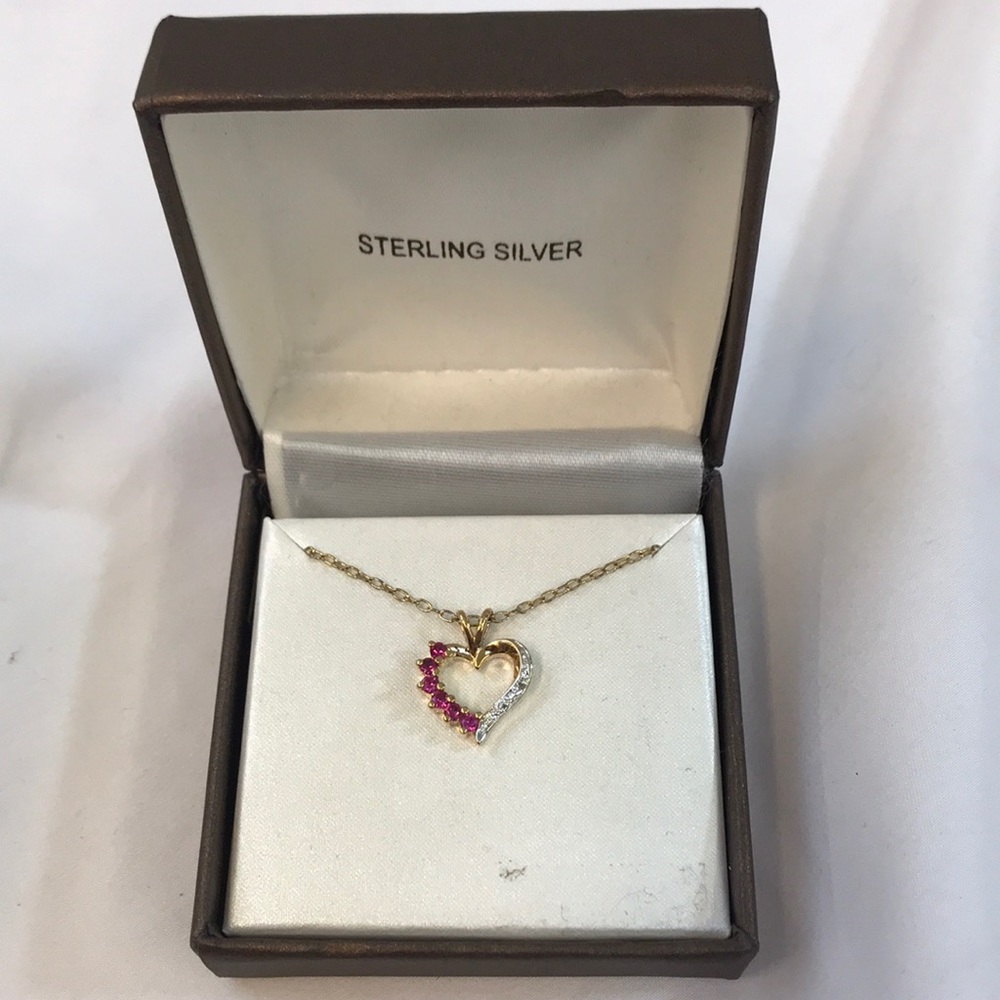 Open Heart Pendant Necklace 18” Chain - Picture 2 of 6